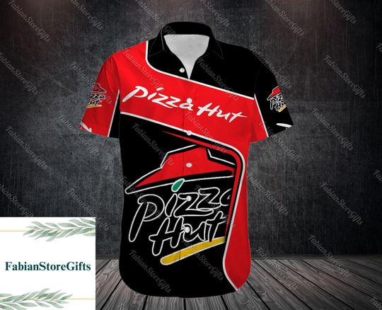 Discover Pizza Hut Button Shirt, Pizza Lover Shirt, Mens Pizza Hut Shirt, Button Up Shirt, Short Sleeve Shirt, Birthday Party Gift, Gift For Husband