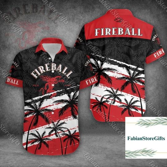 Discover Fireball Button Shirt, Fireball Whiskey Shirt, Fireball Button Up Shirt, Whiskey Button Shirt Men, Bachelor Party Gift, Summer Gift