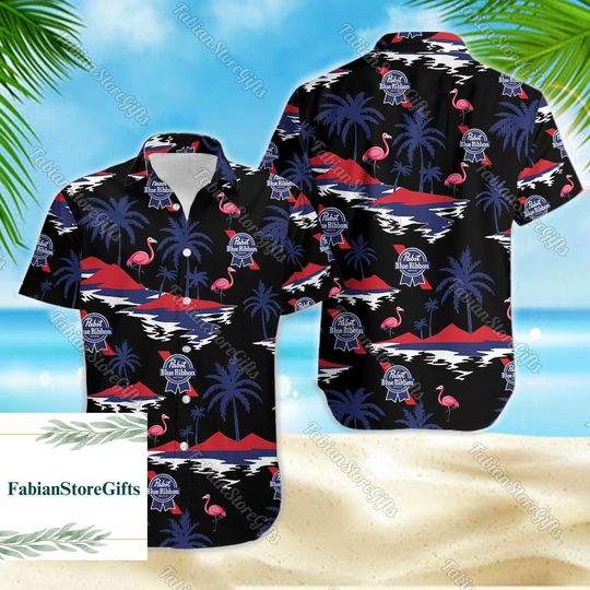 Halloween Pabst Beer Button Shirt, Pbr Beer Button Shirt Men, Pabst Blue Ribbon Beer Shirt, Beer Drinking Shirt, Beer Button Up Shirt