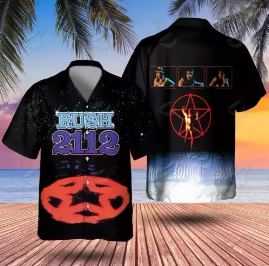 Great Rock Band Rush 2112 Hawaiian Shirt, Button Down, Music Lovers Size