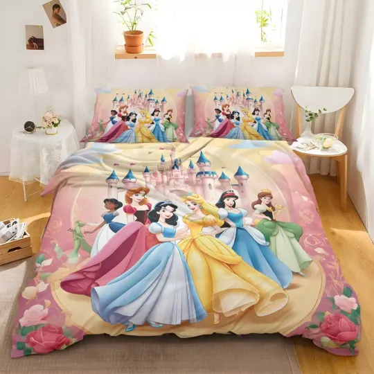 Discover Disney Princess Castle Dreams Quilt Duvet Cover Set Bed Linen Kids