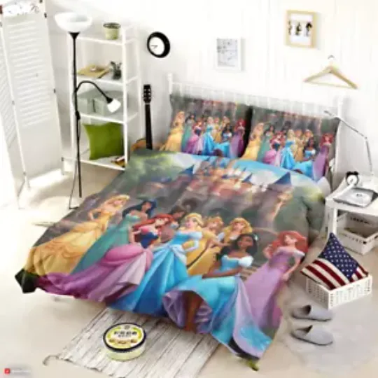 Discover Disney Princess Girls Room Quilt Duvet Cover Set Soft Doona Cover Bedding