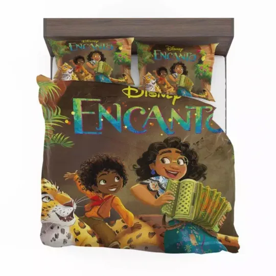 Disney Encanto Kids Movie Madrigal Quilt Duvet Cover Set Kids Bedspread