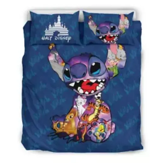 Discover Stitch Disney 8 Quilt Duvet Cover Set Pillowcase Super King Soft Bed Linen