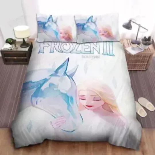Discover Disney Frozen Elsa And The Ice Horse Painting Quilt Duvet Cover Set Bedding
