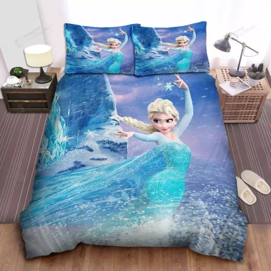 Discover Disney Frozen Elsa Building A Ice Castle Quilt Duvet Cover Set Single Kids