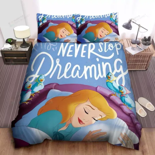 Discover Disney Princess Cinde Never Stop Dreaming Quilt Duvet Cover Set