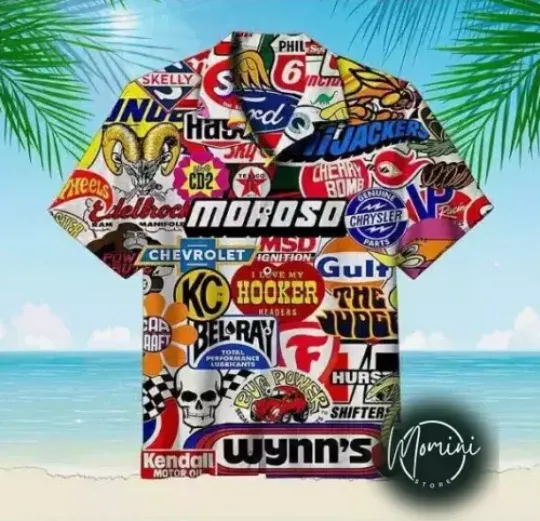 Discover Racing Car Labeling Hawaiian Shirt 3D Hawaiian Aloha