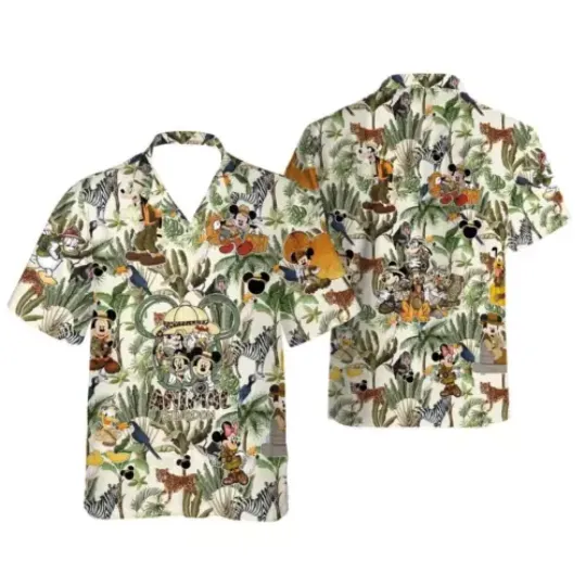 Discover Retro Disney Animal Kingdom Mickeyy and Friends Hawaiian Shirt For Kid Men Women