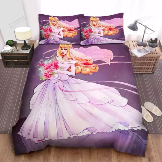 Discover Disney Princess Aurora In Wedding Dress Quilt Duvet Cover Set Kids Home Textiles