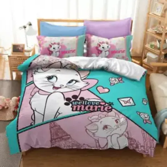 Discover Disney Marie Cute Cartoon Cat Girls Gift #9 Quilt Duvet Cover Set Bedspread