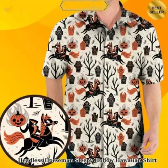 Discover Headless Horseman Halloween Hawaiian Shirt