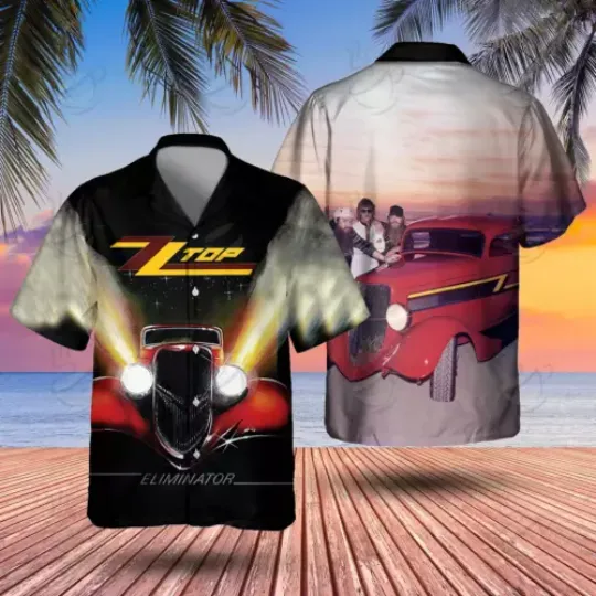HOT ! Rock Band ZZ Top Eliminator Hawaiian Shirt