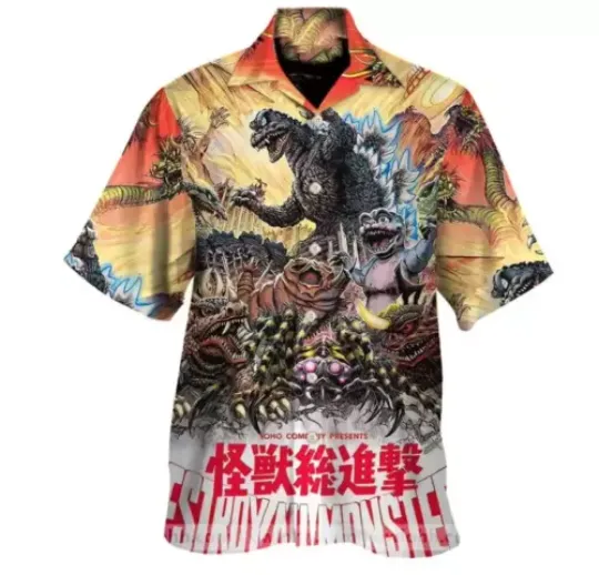 god zilla Movie Hawaiian Shirt, god zilla Beach Shirt, Gift For Summmer S