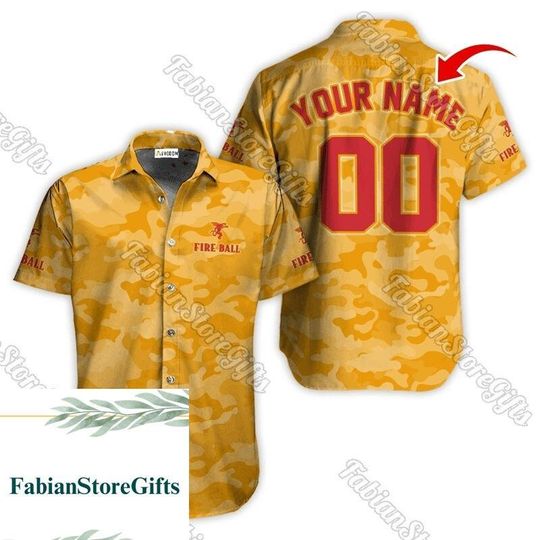 Discover Fireball Whisky Button Shirt, Whiskey Button Shirt, Fireball Button Shirt Men, Personalized Button Shirt, Birthday Party, Gift For Husband