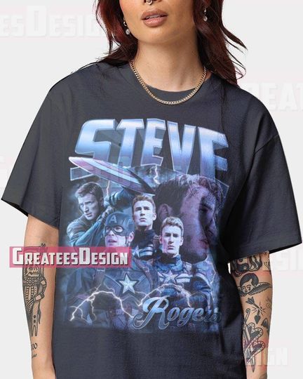 Discover Limited Steve Rogers T-shirt chris Evans T-Shirt Oversize Shirt