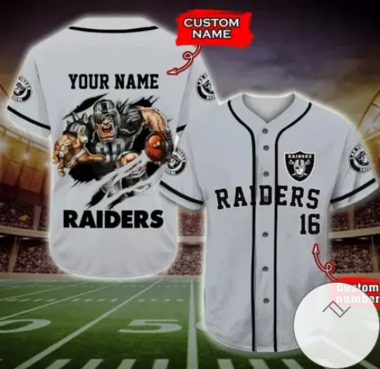 Raiders Personalized BASEBALL JERSEY - hot jersey gift, gift fan