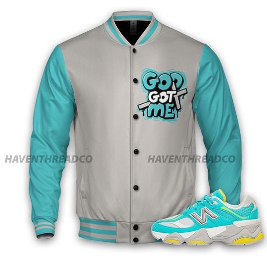 NBL Cyan Burst 9060 Unisex Varsity Jacket, God Got Me Varsity Custom, Custom Baseball Jacket