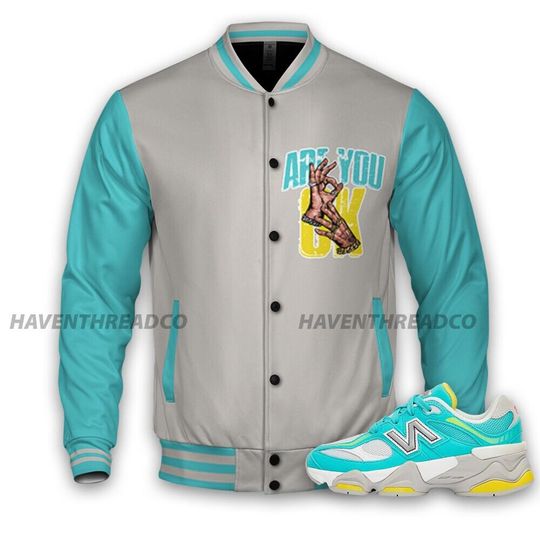 NBL Cyan Burst 9060 Unisex Varsity Jacket, Are You OK Varsity Custom, Custom Baseball Jacket