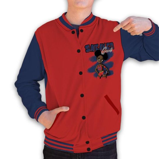 Discover VaporMax Air Plus Midnight Navy Gold Black Unisex Varsity Jacket, Black Sneaker Girl Varsity Custom, Custom Baseball Jacket