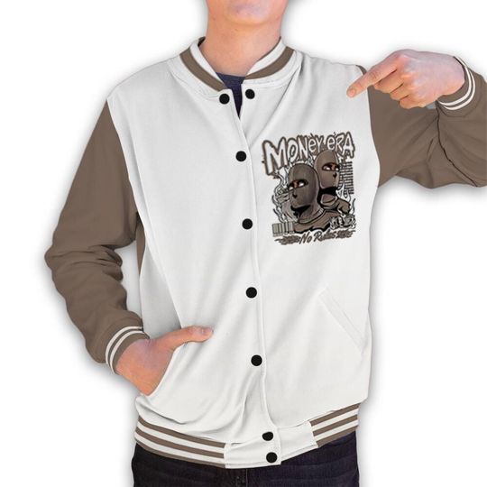 AJ 1 Low Mocha Unisex Varsity Jacket, Money Era Varsity Custom, Custom Baseball Jacket