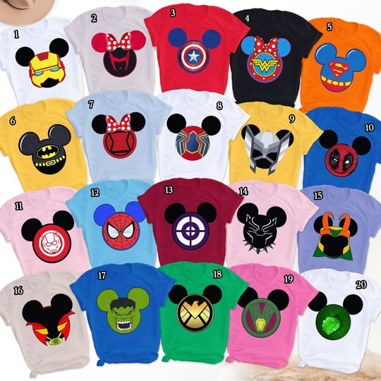 Super Hero Mouse Ears Matching Shirt, Superhero Family Shirt, Super Hero Birthday Group Shirt, Birthday Party Costume Shirt