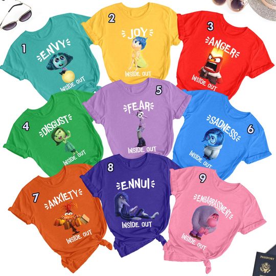 Funny Inside Out Characters Shirts, Inside Out Group Matching T-Shirt, Trending Inside Out Matching Family Party Shirt, Inside Out Lover Tee