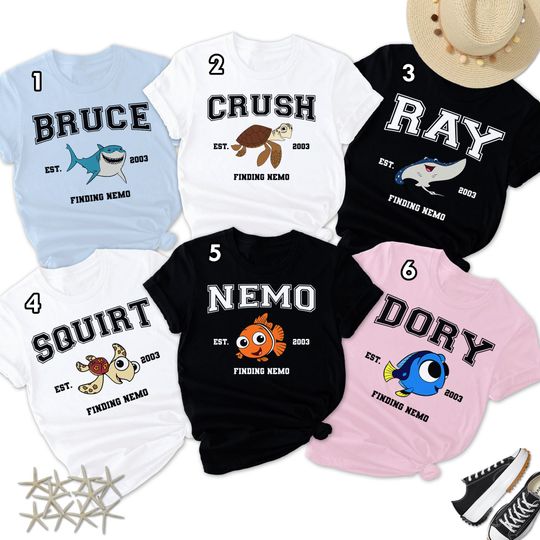 Discover Fish Character Matching Shirt, Character Costume Shirt, Fish Movie Family Shirt, Magic Kingdom Shirt, Birthday Party Family Trip Shirt