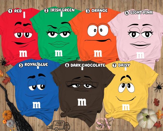 Discover M and M Faces Halloween Costume Shirts, M M Face Matching Halloween Costume, Family Halloween Costumes, Candy Group Matching, Gift For Her