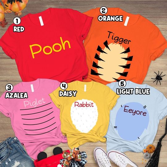 Discover Winnie The Pooh Costume Shirt | Tigger Costume Shirt | Pooh Bear Shirt | Piglet Costume Eeyore Costume Shirt Family Halloween Costume Shirt