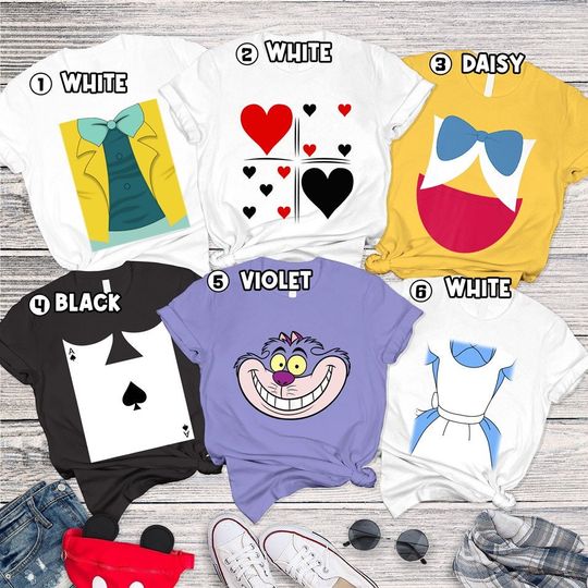 Alice in Wonderland Costume Shirt | The Cheshire Cat The White Rabbit The Mad Hatter Halloween Costume Shirt | The Caterpillar Cosplay
