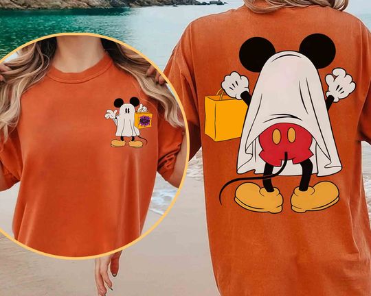 Discover 2-sided Mickey Mouse Costume Boo Horror Halloween s T-shirt, Disney Mickey's Not So Scary Party Tee, Disneyland Family Trip