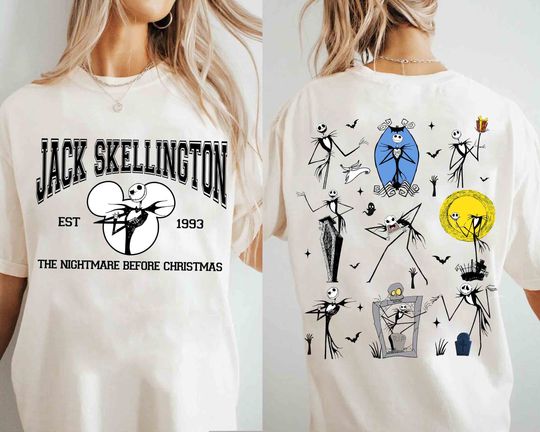 2-sided Jack Skellington Shirts, Nightmare Before Christmas Shirt, Disney Halloween Family Trip,  Oogie Boogie Bash 2024 Shirt, Jack & Sally
