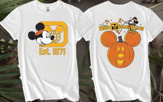Discover 2-Sided Vintage Disneyland Halloween Pumpkin Custom T-Shirts for Men, Women, and Kids