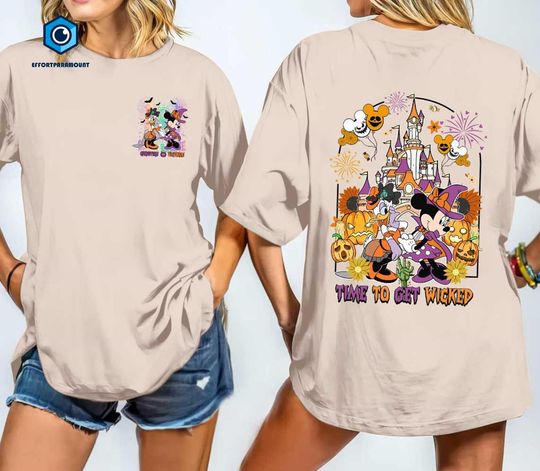 Personalized Minnie And Daisy Besties Halloween Shirt, Halloween Minnie Daisy Shirt, Besties Halloween Tee,Halloween 2024 Time To Get Wicked