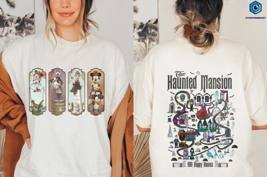 The Haunted Mansion Map Shirt, Mickey and Friend Stretching Room Shirt, Retro The Haunted Mansion Map, Fall Halloween Shirt