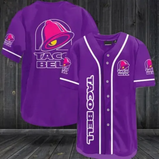 Taco Bell Purple Baseball Jersey, Fast Food Lover Jersey Shirt