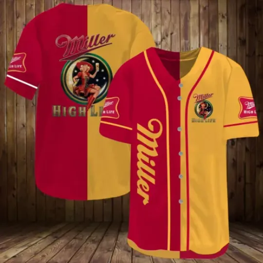 Discover High Life Miller Baseball Jersey Shirt, Father Gift, Baseball Tshirt