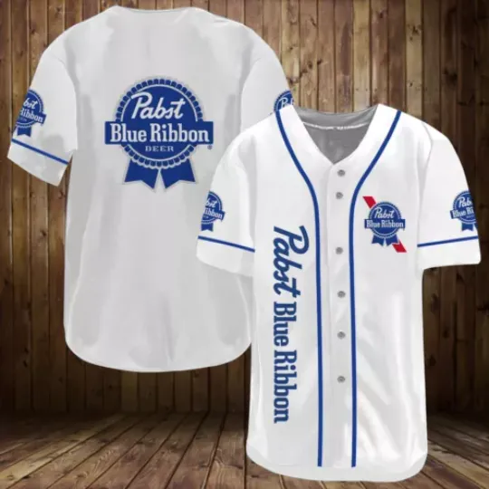 Pabst Blue Ribbon Baseball Jersey, Baseball Tshirt, Father Gift, Love Beer Shirt