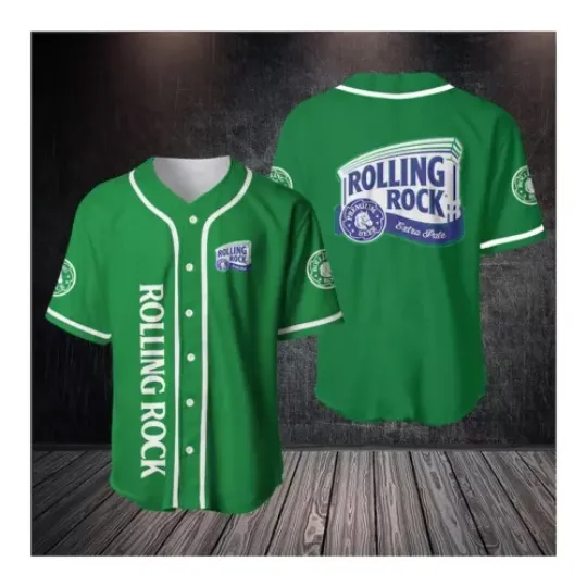 Vintage Rolling Rock Baseball Jersey Shirt, Beer Baseball Jersey, Gift For Men