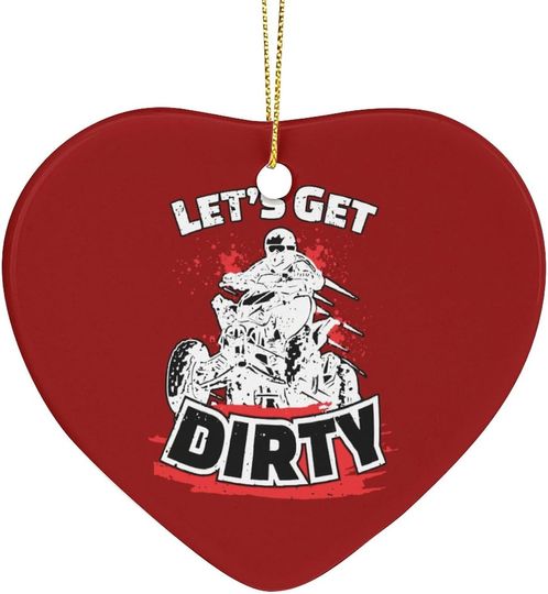Discover Cross Dirty Bike Christmas Ornament Heart Shaped Xmas Tree Charms Gifts for Holiday Party Decor