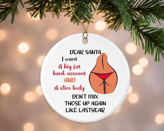 Discover Funny Adult Christmas Ornament, Funny Christmas Ornament, Adult Xmas Ornament, Christmas Decor, Funny Sarcastic Ornament, Neighbor Ornament Printed on One Side
