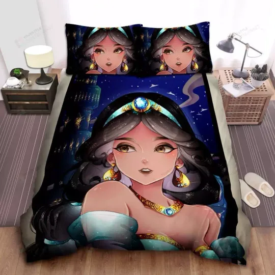 Discover Disney Princess Jasmine In Modern Style Portrait Quilt Duvet Cover Set