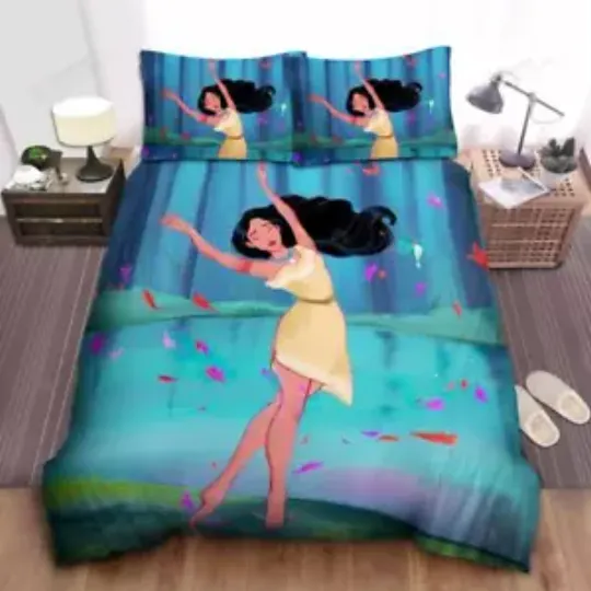 Discover Disney Princess Pocahontas Dancing In The Woods Quilt Duvet Cover Set Bedding