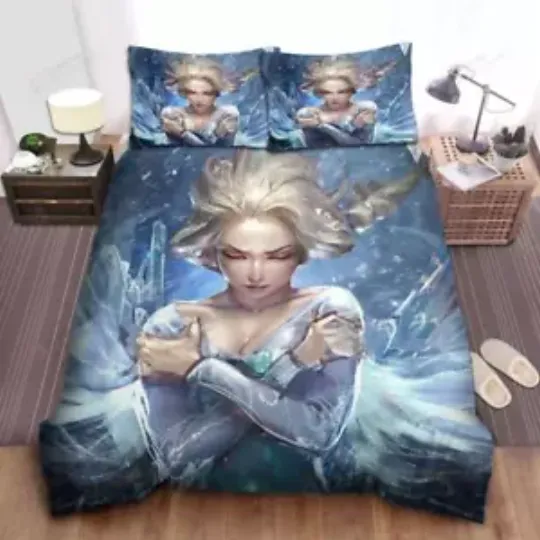 Discover Disney Frozen Lonely Elsa In The Snow Storm Quilt Duvet Cover Set Bed Linen