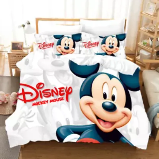 Disney Mickey Bed Cover Pillowcases Bedding Set 2-3 Pieces