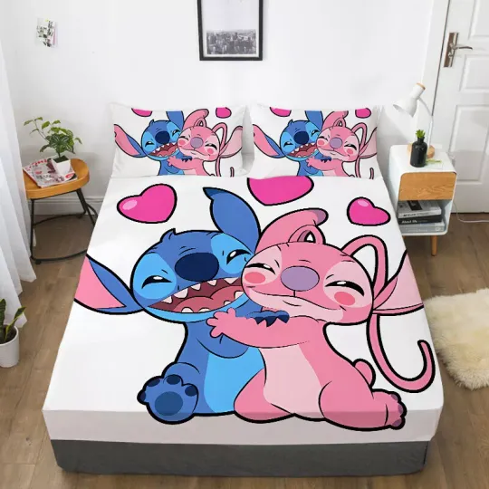 Discover Stitch Cartoon 02 Bedding Set Decor Fitted Sheet Set Single/Double/King Size