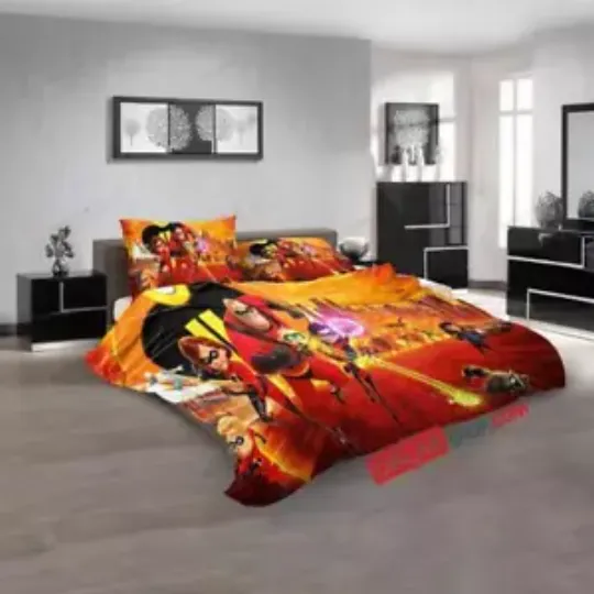 Discover Disney Movies The Incredibles 2004 N Quilt Duvet Cover Set Soft Single Bedspread