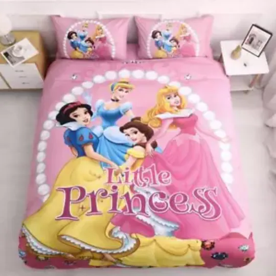 Discover Disney Princess Pink 02 Quilt Duvet Cover Set Bedspread Bed Linen