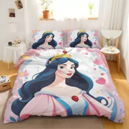 Discover Twin Queen Size Disney Princess Quilt Duvet Cover Set Bedroom Decor Doona Cover
